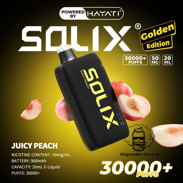 Hayati Solix 30000 Puffs 50MG Nicotine Disposable Vape Juicy Peach