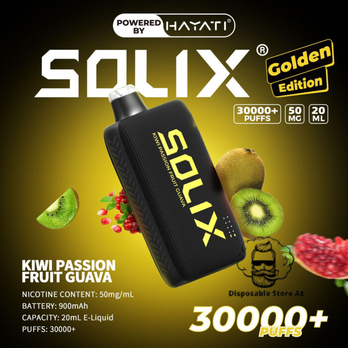 Hayati Solix 30000 Puffs 50MG Nicotine Disposable Vape Kiwi Passion Fruit Guava
