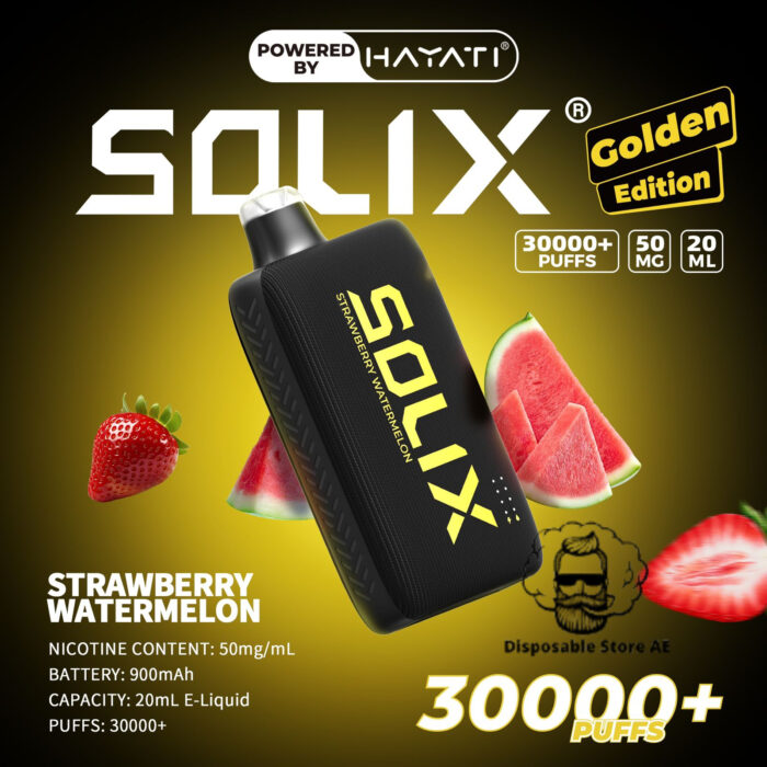 Hayati Solix 30000 Puffs 50MG Nicotine Disposable Vape Strawberry Watermelon