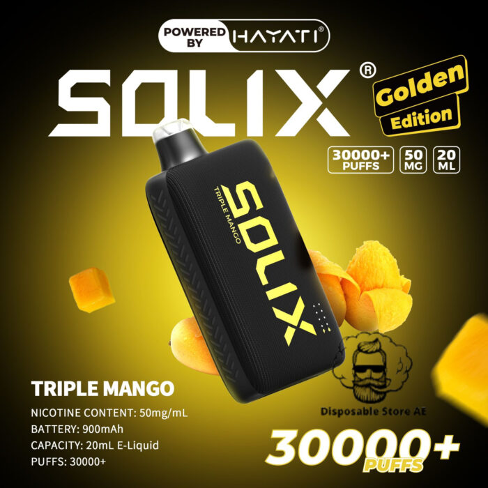 Hayati Solix 30000 Puffs 50MG Nicotine Disposable Vape Triple Mango