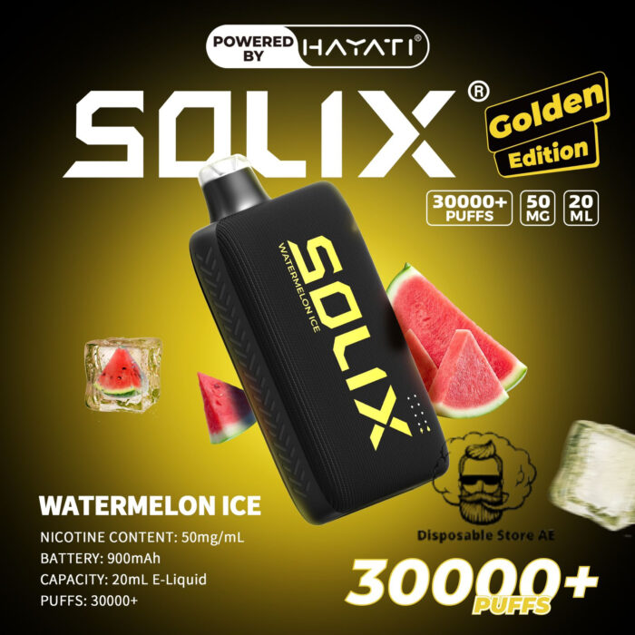 Hayati Solix 30000 Puffs 50MG Nicotine Disposable Vape Watermelon Ice