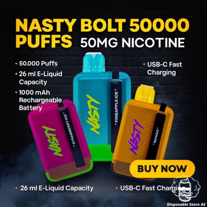 Nasty Bolt 50000 Puffs 50MG Nicotine Disposable Vape